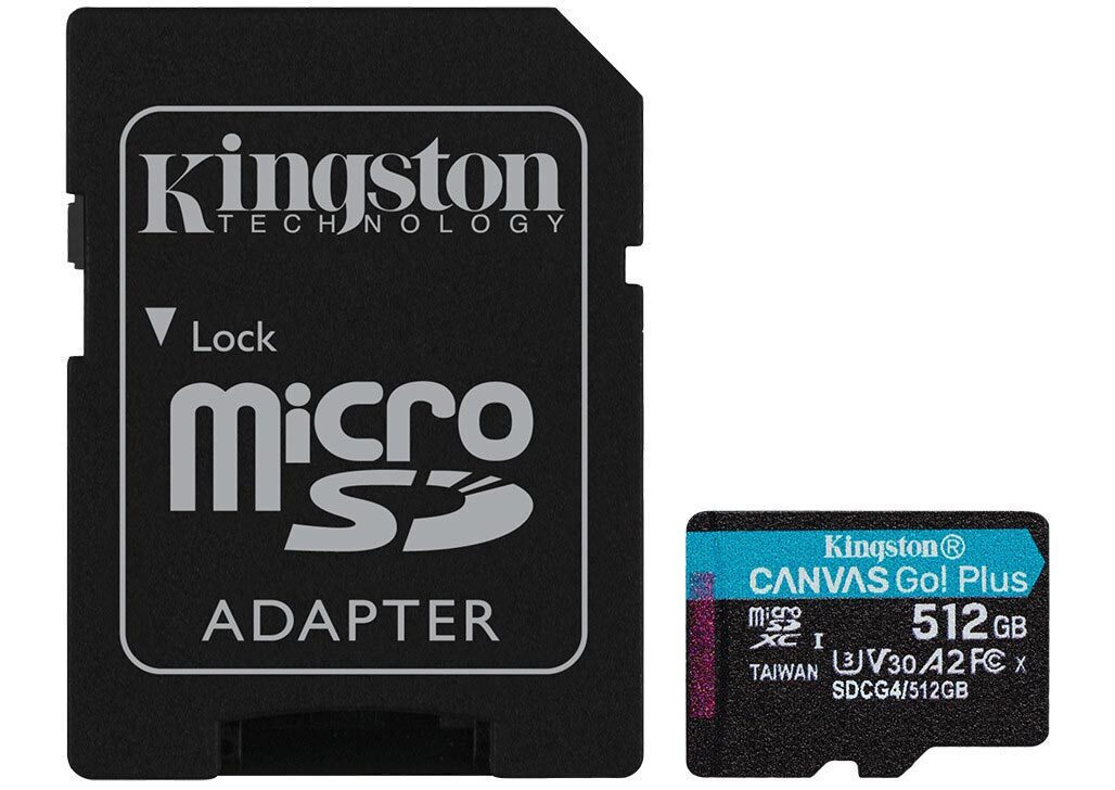 Kingston Canvas Go Plus SDXC 512GB Class 10 U3 V30 A2 UHS-I με αντάπτορα - Image 1