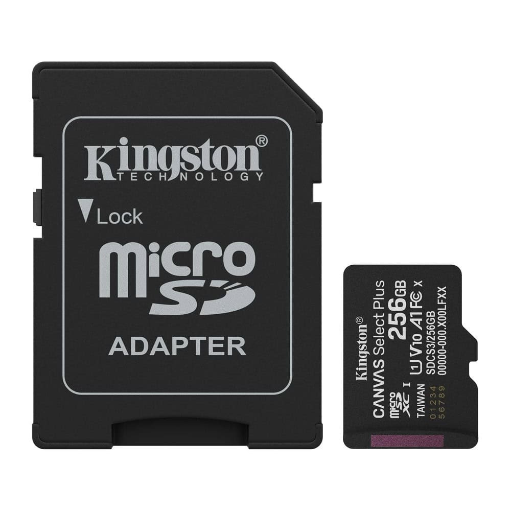 256gb Microsdhc Memory Card Adapter Kingston Canvas Select Plus Class 10 Uhs-i Read Speed Up To 150mb/s - Image 1