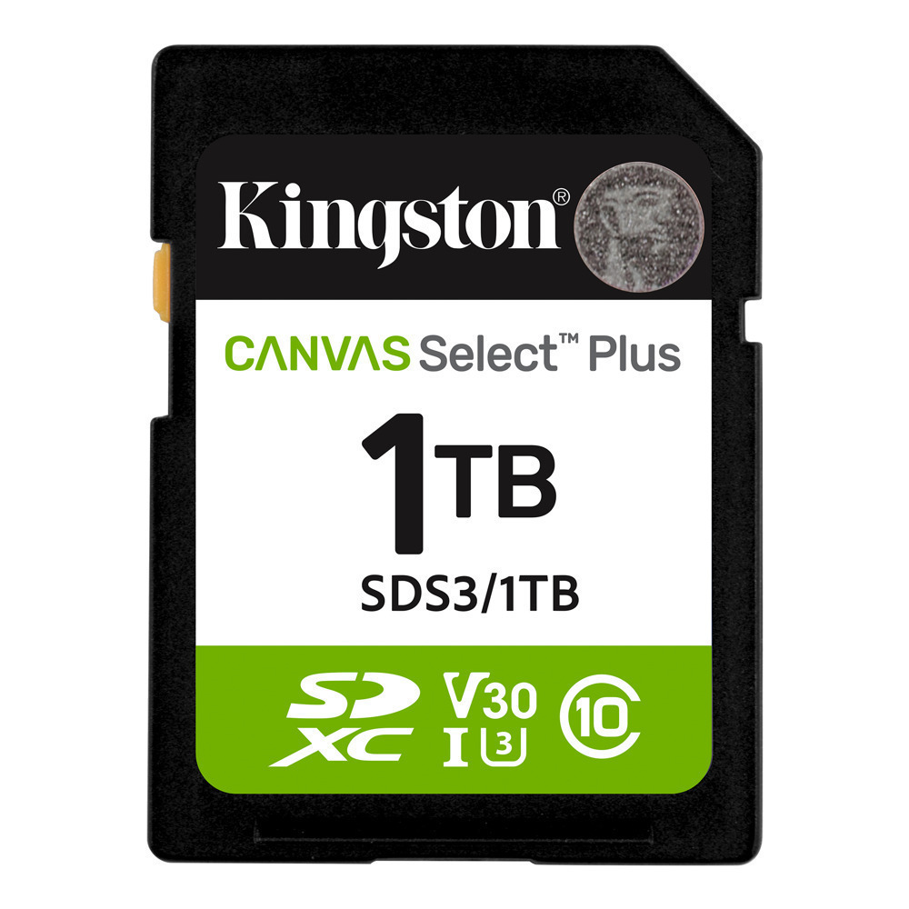 1tb Sd Memory Card Kingston Canvas Select Plus Class 10 Uhs-i Read Speed Up To 150mb/s - Image 1